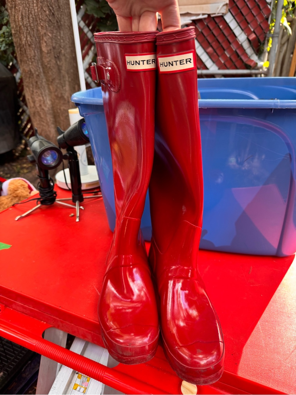 Hunter woman Glossy Red Tall Rain Boots